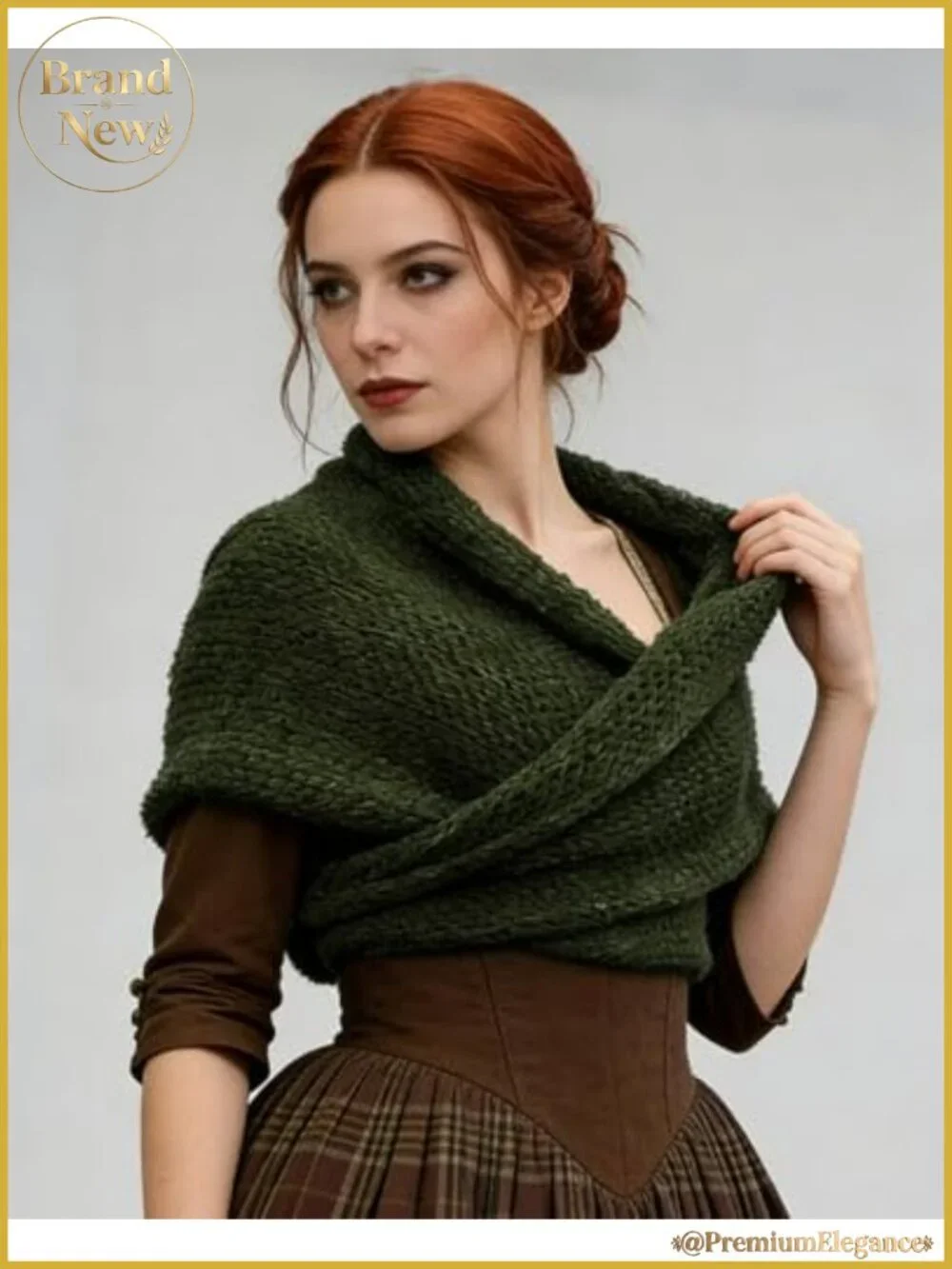 Acrylic Triangle Shawl Wrap with Ties Medieval Renaissance Outlander Costume